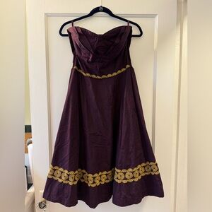 Anthropologie Girls from savoy aubergine purple dress size 12